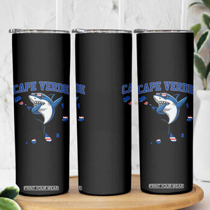 Cape Verde Flag Map Shark Cape Verdean Roots Skinny Tumbler TS14 Print Your Wear