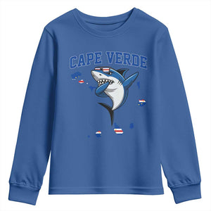 Cape Verde Flag Map Shark Cape Verdean Roots Youth Sweatshirt