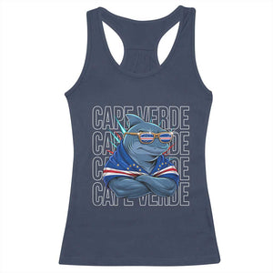 Cape Verde Flag Shark Cape Verdean Roots Cabo Verde Racerback Tank Top