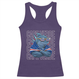 Cape Verde Flag Shark Cape Verdean Roots Cabo Verde Racerback Tank Top