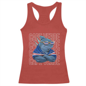 Cape Verde Flag Shark Cape Verdean Roots Cabo Verde Racerback Tank Top