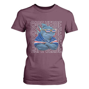 Cape Verde Flag Shark Cape Verdean Roots Cabo Verde T Shirt For Women