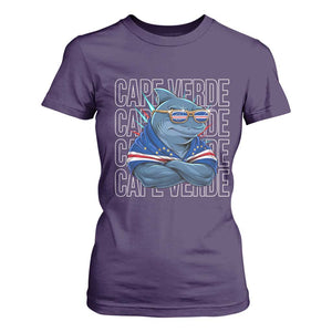 Cape Verde Flag Shark Cape Verdean Roots Cabo Verde T Shirt For Women