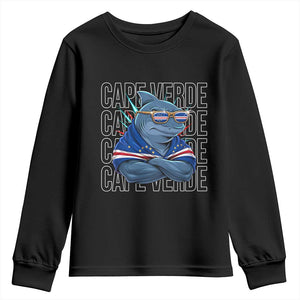 Cape Verde Flag Shark Cape Verdean Roots Cabo Verde Youth Sweatshirt