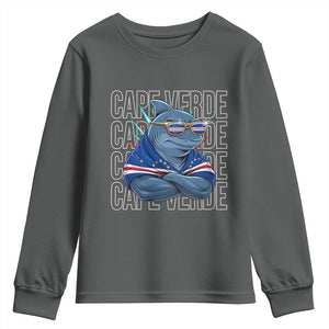 Cape Verde Flag Shark Cape Verdean Roots Cabo Verde Youth Sweatshirt