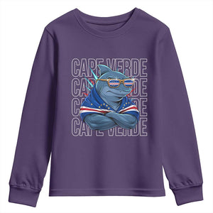Cape Verde Flag Shark Cape Verdean Roots Cabo Verde Youth Sweatshirt