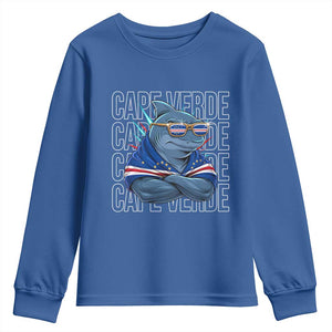 Cape Verde Flag Shark Cape Verdean Roots Cabo Verde Youth Sweatshirt
