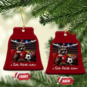 Norway Soccer Football Fan Norge Norwegian Flag Ceramic Ornament Funny Raccoon Drinking Iced Coffee TS14 Print Your Wear