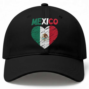 Mexican Flag Heart Mexico City Independence Day Gift Baseball Cap TS14 Print Your Wear