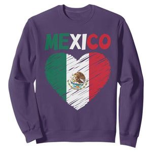 Mexican Flag Heart Mexico City Independence Day Gift Sweatshirt TS14 Purple Print Your Wear
