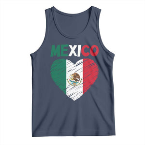 Mexican Flag Heart Mexico City Independence Day Gift Tank Top TS14 Navy Print Your Wear