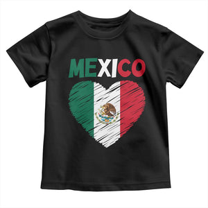 Mexican Flag Heart Mexico City Independence Day Gift Toddler T Shirt TS14 Black Print Your Wear