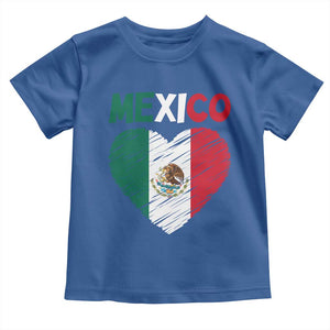 Mexican Flag Heart Mexico City Independence Day Gift Toddler T Shirt TS14 Royal Blue Print Your Wear