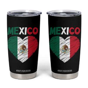 Mexican Flag Heart Mexico City Independence Day Gift Tumbler Cup TS14 Black Print Your Wear