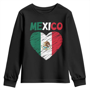Mexican Flag Heart Mexico City Independence Day Gift Youth Sweatshirt TS14 Black Print Your Wear