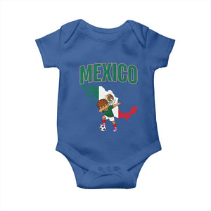 Mexico Soccer Boy Dabbing Boy Mexican Flag Map Baby Onesie TS14 Royal Blue Print Your Wear
