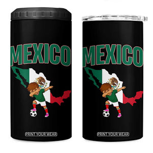 Mexico Soccer Boy Dabbing Boy Mexican Flag Map 4 in 1 Can Cooler Tumbler TS14 One Size: 16 oz Black Print Your Wear