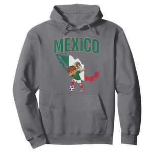 Mexico Soccer Boy Dabbing Boy Mexican Flag Map Hoodie TS14 Charcoal Print Your Wear