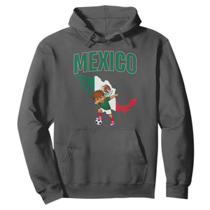 Mexico Soccer Boy Dabbing Boy Mexican Flag Map Hoodie TS14 Dark Heather Print Your Wear