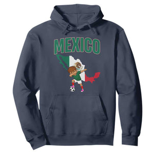 Mexico Soccer Boy Dabbing Boy Mexican Flag Map Hoodie TS14 Navy Print Your Wear