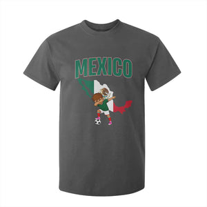 Mexico Soccer Boy Dabbing Boy Mexican Flag Map T Shirt For Kid TS14 Dark Heather Print Your Wear