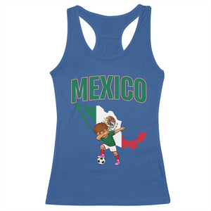 Mexico Soccer Boy Dabbing Boy Mexican Flag Map Racerback Tank Top TS14 Royal Blue Print Your Wear
