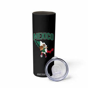 Mexico Soccer Boy Dabbing Boy Mexican Flag Map Skinny Tumbler TS14 Print Your Wear