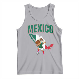 Mexico Soccer Boy Dabbing Boy Mexican Flag Map Tank Top TS14 Athletic Heather Print Your Wear