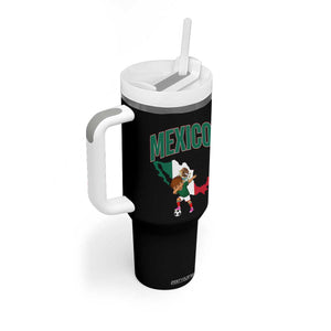 Mexico Soccer Boy Dabbing Boy Mexican Flag Map Tumbler With Handle TS14 Print Your Wear