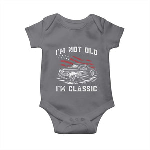 I'm Not Old I'm Classic Baby Onesie 1941 American Classic Hotrod TS14 Charcoal Print Your Wear