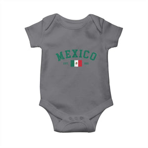 Mexico Mexican Flag Vintage Pride Baby Onesie TS14 Charcoal Print Your Wear