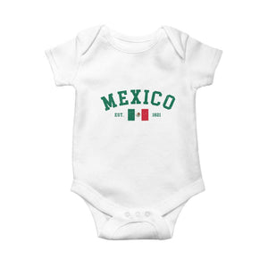 Mexico Mexican Flag Vintage Pride Baby Onesie TS14 White Print Your Wear