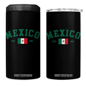 Mexico Mexican Flag Vintage Pride 4 in 1 Can Cooler Tumbler TS14 One Size: 16 oz Black Print Your Wear