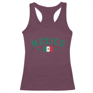 Mexico Mexican Flag Vintage Pride Racerback Tank Top TS14 Maroon Print Your Wear