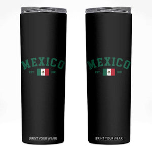 Mexico Mexican Flag Vintage Pride Skinny Tumbler TS14 Black Print Your Wear
