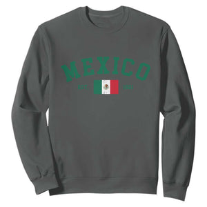 Mexico Mexican Flag Vintage Pride Sweatshirt TS14 Dark Heather Print Your Wear