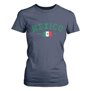 Mexico Mexican Flag Vintage Pride T Shirt For Women TS14 Navy Print Your Wear