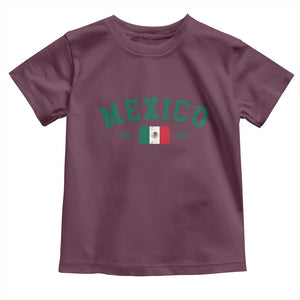Mexico Mexican Flag Vintage Pride Toddler T Shirt TS14 Maroon Print Your Wear
