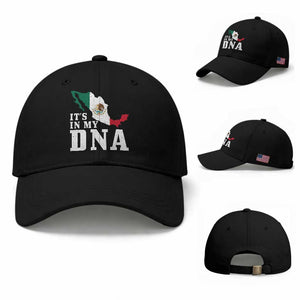 It's in My DNA Mexican Proud Hispanic Gift Mexico Flag Baseball Cap TS14 Baseball Cap Universal Fit Black Print Your Wear