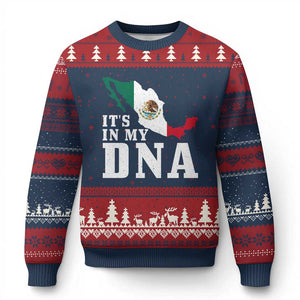 It's in My DNA Mexican Proud Hispanic Gift Mexico Flag Ugly Christmas Sweater TS14 Navy Red Print Your Wear
