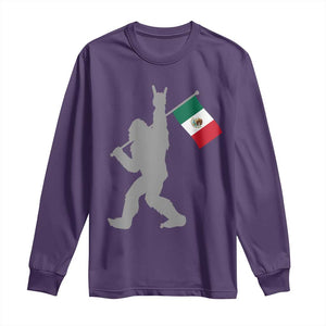 Bigfoot Rock On Hold Mexico Flag Sasquatch Believers Long Sleeve Shirt TS14 Purple Print Your Wear