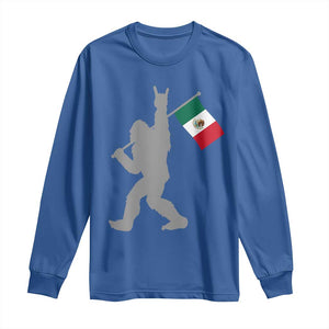 Bigfoot Rock On Hold Mexico Flag Sasquatch Believers Long Sleeve Shirt TS14 Royal Blue Print Your Wear