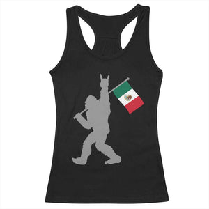 Bigfoot Rock On Hold Mexico Flag Sasquatch Believers Racerback Tank Top TS14 Black Print Your Wear