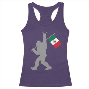 Bigfoot Rock On Hold Mexico Flag Sasquatch Believers Racerback Tank Top TS14 Purple Print Your Wear