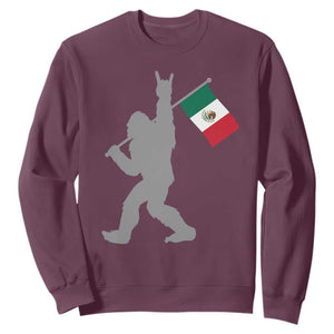 Bigfoot Rock On Hold Mexico Flag Sasquatch Believers Sweatshirt TS14 Maroon Print Your Wear