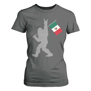 Bigfoot Rock On Hold Mexico Flag Sasquatch Believers T Shirt For Women TS14 Dark Heather Print Your Wear