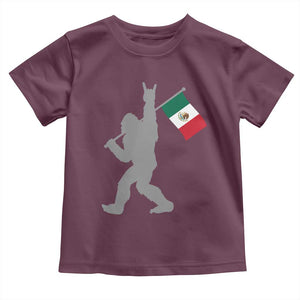 Bigfoot Rock On Hold Mexico Flag Sasquatch Believers Toddler T Shirt TS14 Maroon Print Your Wear