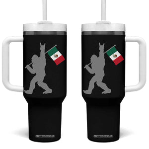 Bigfoot Rock On Hold Mexico Flag Sasquatch Believers Tumbler With Handle TS14 One Size: 40 oz Black Print Your Wear