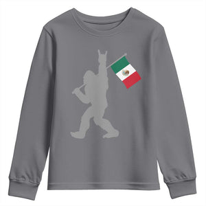 Bigfoot Rock On Hold Mexico Flag Sasquatch Believers Youth Sweatshirt TS14 Charcoal Print Your Wear