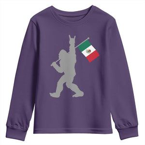 Bigfoot Rock On Hold Mexico Flag Sasquatch Believers Youth Sweatshirt TS14 Purple Print Your Wear